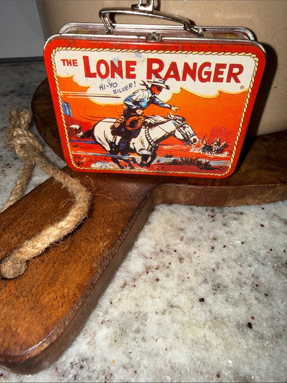 Hallmark Lone Ranger Orange White Red Retro Tin Case